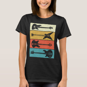 T-shirt Basse guitare de basse guitare rétro Vintage