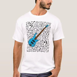 T-shirt Basse Guitare Notes musicales Baid Musicien