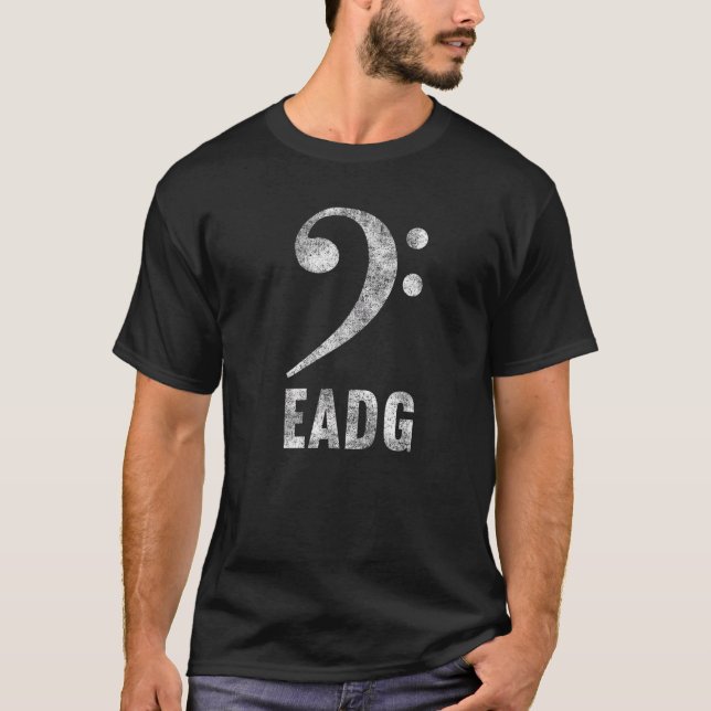 T-shirt Basse Guitariste Eadg Bass F Clef Music Symbole St (Devant)