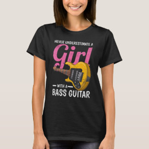 T-shirt Basse Guitariste Filles Femmes Baid Musique Basse