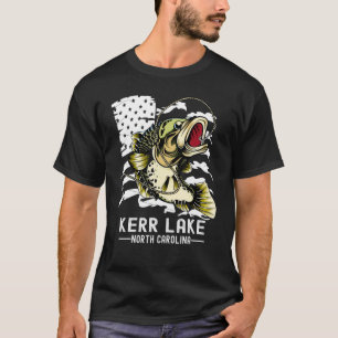 T-shirt Basse Jeu Pêche Sports Pêcheur Kerr Lake North
