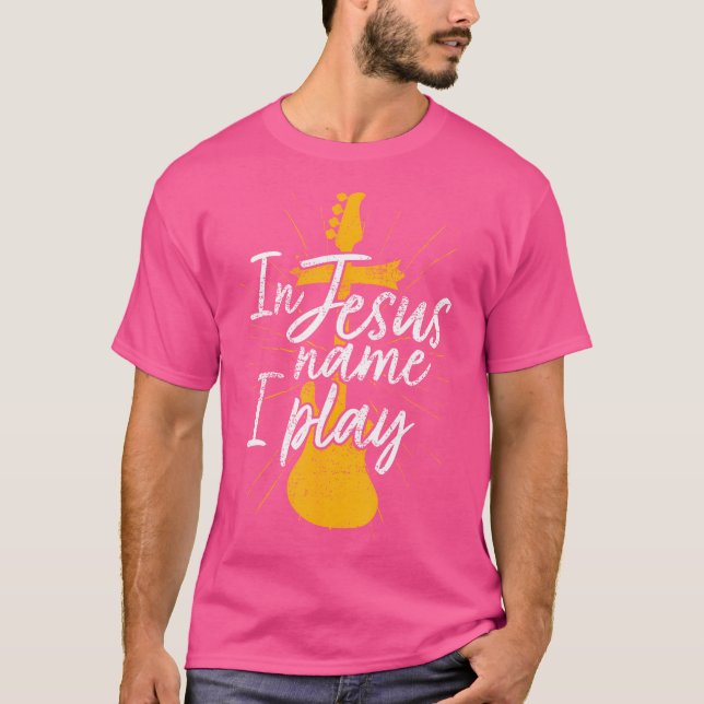 T-shirt Basse Joueur Jésus Bande de culte Baid Electric Ba (Devant)