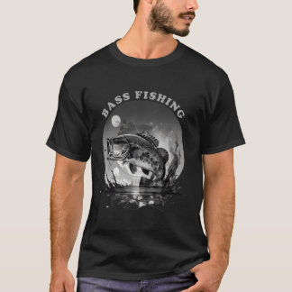 T-shirt Basse Pêche À L'Échelle Grise Desighting