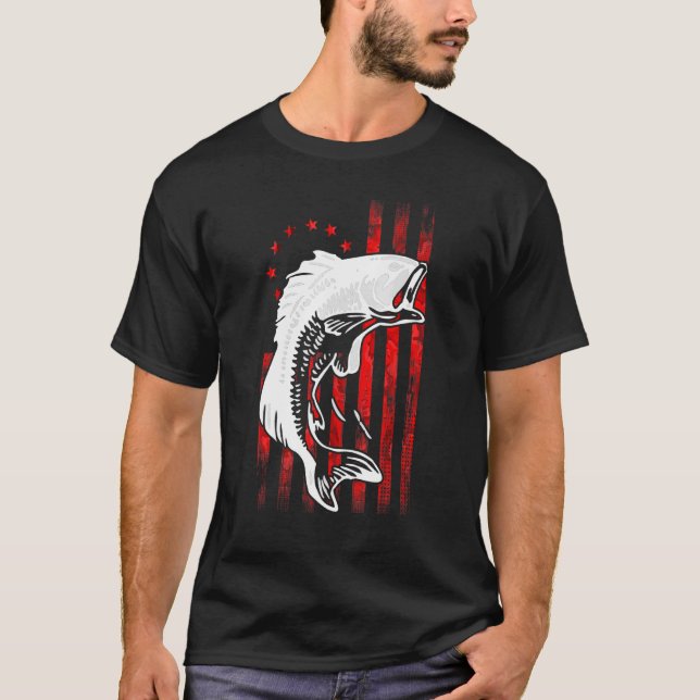 T-shirt Basse Pêche Betsy Ross Drapeau Américain Début Pou (Devant)
