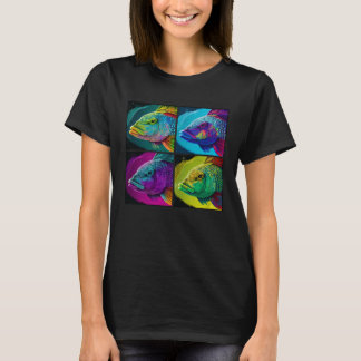 T-shirt Basse Poisson Pop Illustration Animal Colorful Fem
