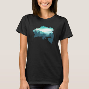 T-shirt Basse Poisson Vintage minimaliste Wilderness Fores