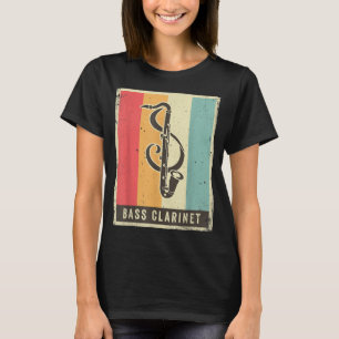 T-shirt Basse vintage Clarinet Lecteur Musique Retro2