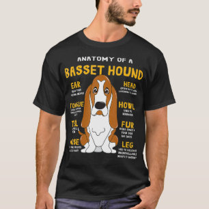 T-shirt Basset Hound Anatomie Funny Chien Maman Papa Migno