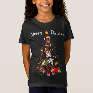 T-Shirt Basset Hound Arbre de Noël Amoureux des chiens