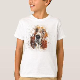 T-shirt Basset Hound Chien blanc Brown Chasseur d'animaux