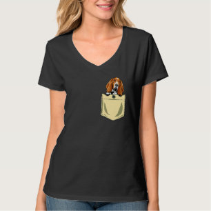 T-shirt Basset Hound Chien Dans La Poche Chiot