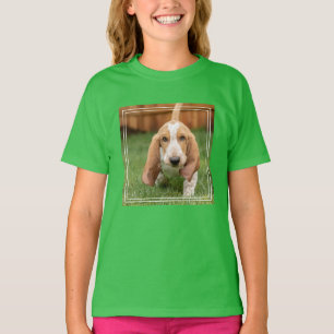 T-shirt Basset Hound chiot marchant