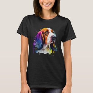 T-shirt Basset Hound Coloré Pop Splash Tie Dye 1
