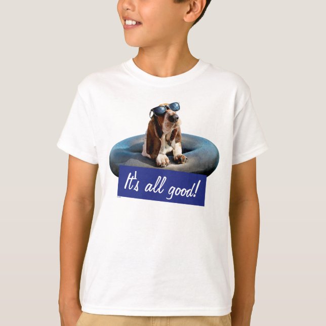 T-shirt Basset Hound dans les lunettes de soleil (Devant)
