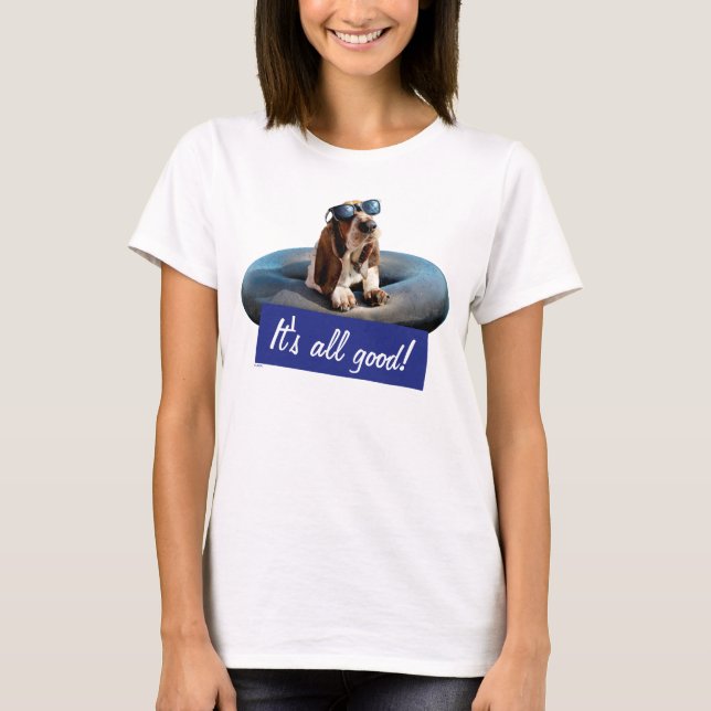 T-shirt Basset Hound dans les lunettes de soleil (Devant)