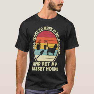 T-shirt Basset Hound de jardinage pour hommes femmes Basse