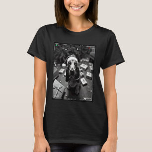 T-shirt Basset Hound de Noël pris en caméra