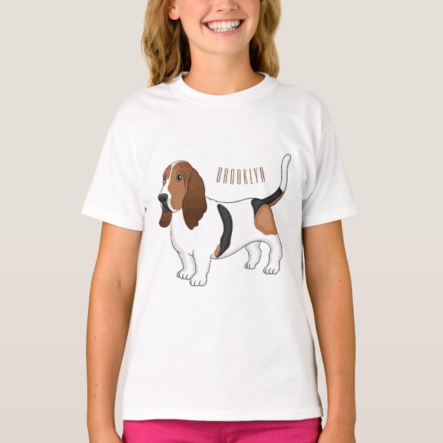 T-shirt Basset hound dessin de chien (Devant)