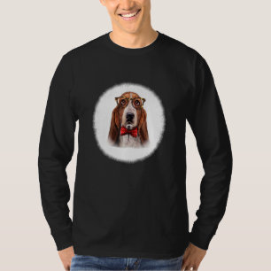 T-shirt Basset Hound Dog En Eyeglass Classique Et Cravate 