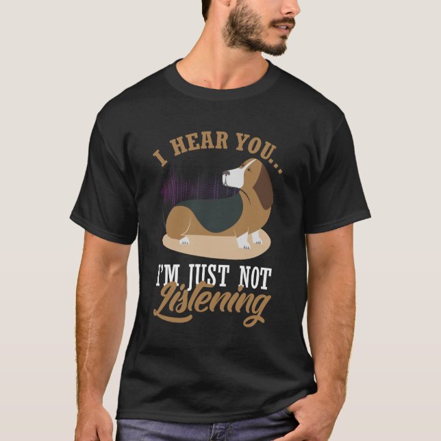 T-shirt Basset Hound Dog - Grosses Oreilles Mais Pas À L'É (Devant)