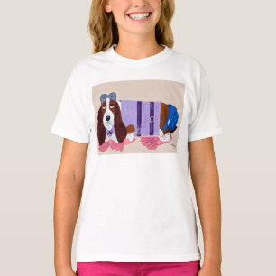 T-shirt Basset Hound en palmes