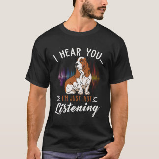 T-shirt Basset Hound Grosse Oreilles Mais Pas À L'Écoute
