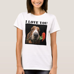 T - Shirt Basset Hound I Liebe Sie