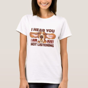 T-shirt Basset Hound Je T'Entends Pas Écouter Funny Chien