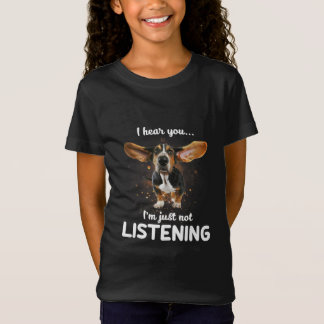 T-Shirt basset hound je vous entends ne pas écouter