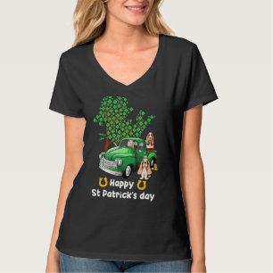 T-shirt Basset Hound Jour de la Saint Patrick Camion Shamr