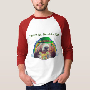 T-Shirt Basset Hound Joyeuse St. Patrick's Day