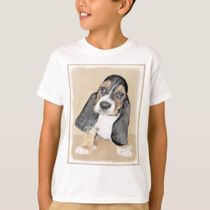 T-shirt Basset Hound Peinture Chiot - Art Chien original