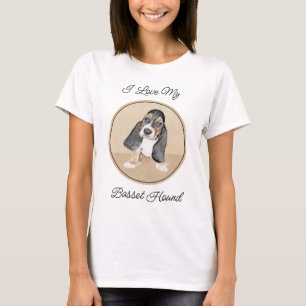 T-shirt Basset Hound Peinture Chiot - Art Chien original