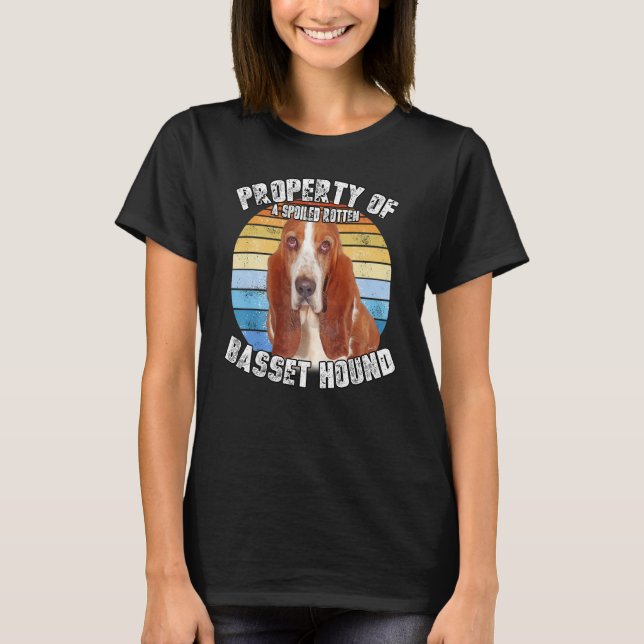 T-shirt Basset Hound Rétro Propriété De (Devant)