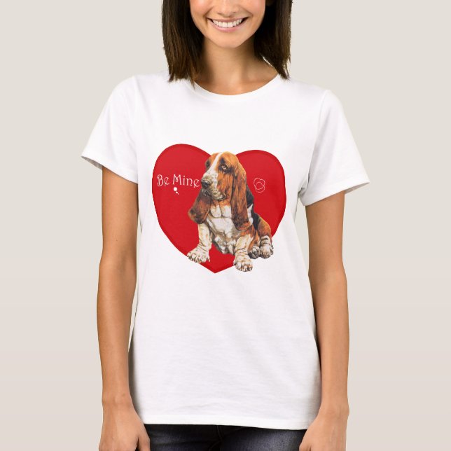 T-shirt Basset Hound Valentine (Devant)