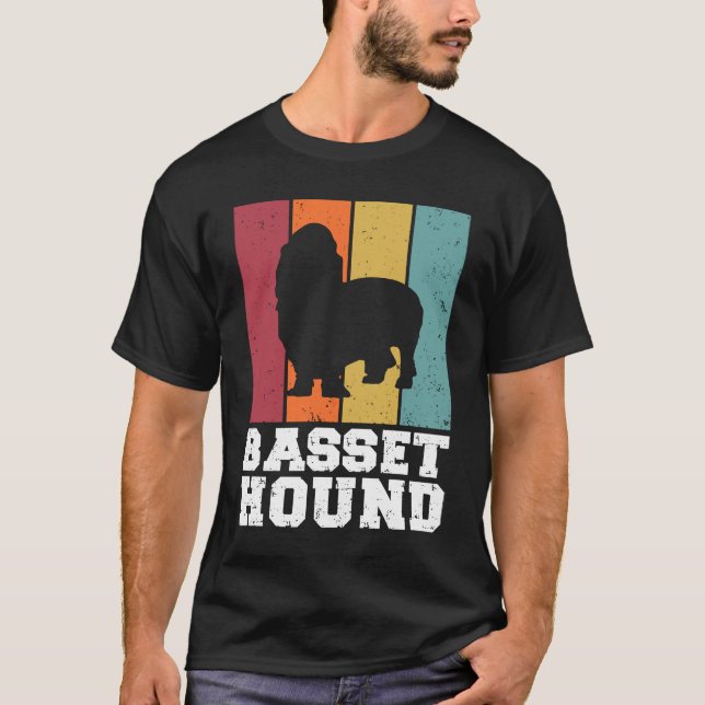 T-shirt Basset Hound Vintage  1 (Devant)