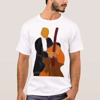 T-shirt Bassiste droit, plein costume de noir de corps