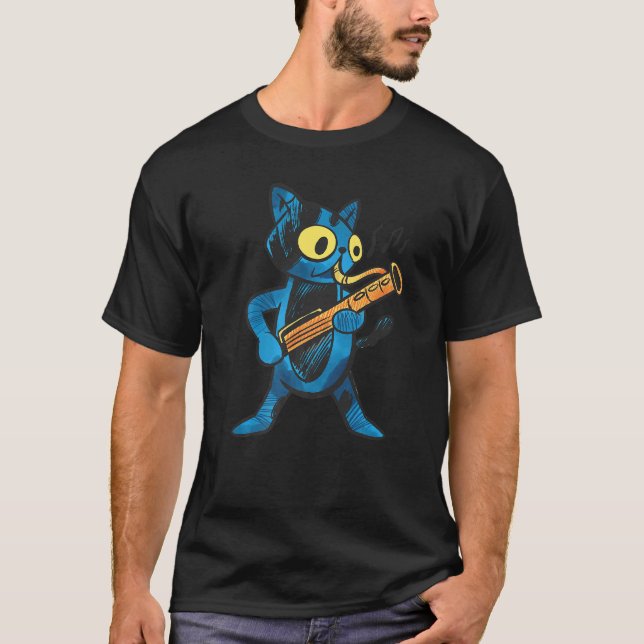 T-shirt Bassoon player cat windwood musicians (Devant)