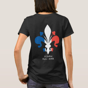 T-shirt Bastille Day Paris France 14 Juillet Texte personn