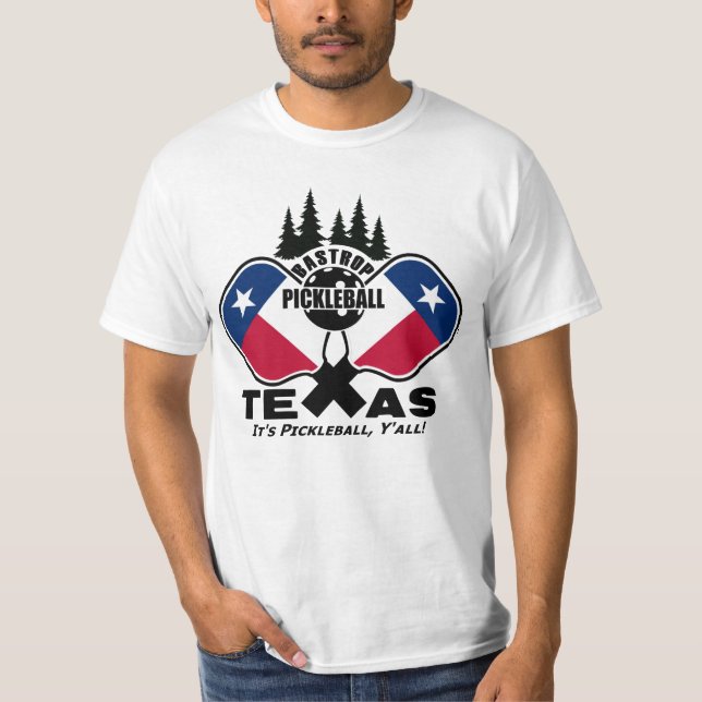 T-shirt Bastrop Pickleball, Texas (Devant)
