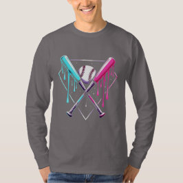 T-shirt Bat de baseball en goutte - Neon Splash Home Plate