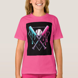 T-shirt Bat de baseball en goutte - Neon Splash Home Plate