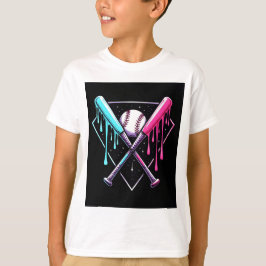 T-shirt Bat de baseball en goutte - Neon Splash Home Plate