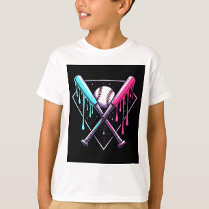T-shirt Bat de baseball en goutte - Neon Splash Home Plate