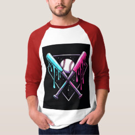 T-shirt Bat de baseball en goutte - Neon Splash Home Plate