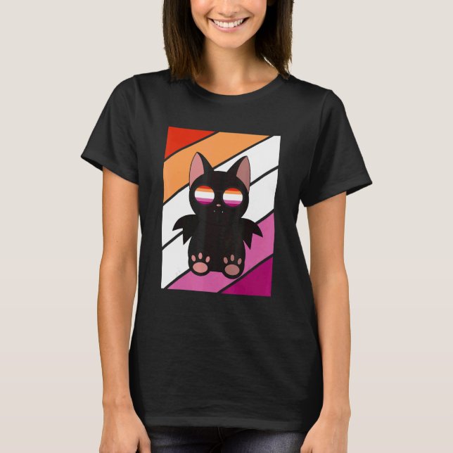 T-shirt Bat With Pride Lesbian Flag LGBTQ Proud Ally Pride (Devant)