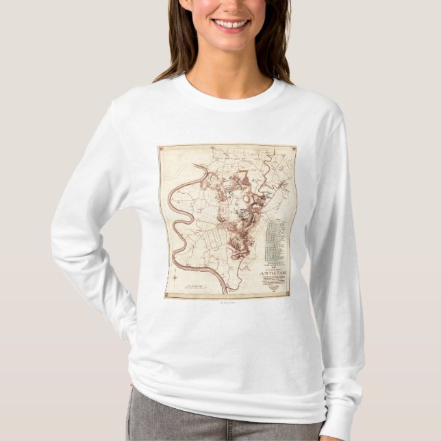 T-shirt Bataille d'Antietam - carte panoramique 5 de (Devant)