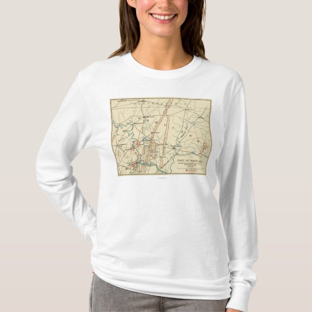 T-shirt Bataille d'Antietam - carte panoramique 7 de (Devant)