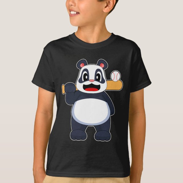 T-shirt Bataille de baseball de panda (Devant)
