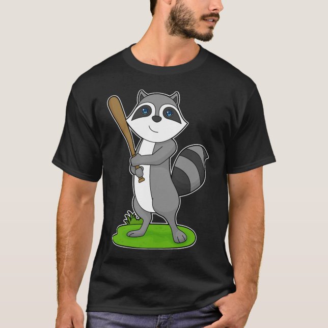 T-shirt Bataille de baseball Racoon (Devant)